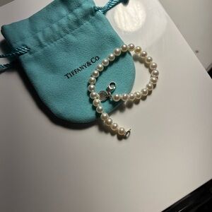 Tiffany & Co. White Pearl Bracelet with Silver Clasp